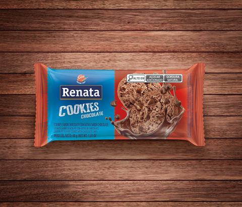 Embalagem Cookies Renata Sabor Chocolate Com Gotas De Chocolate - 40g