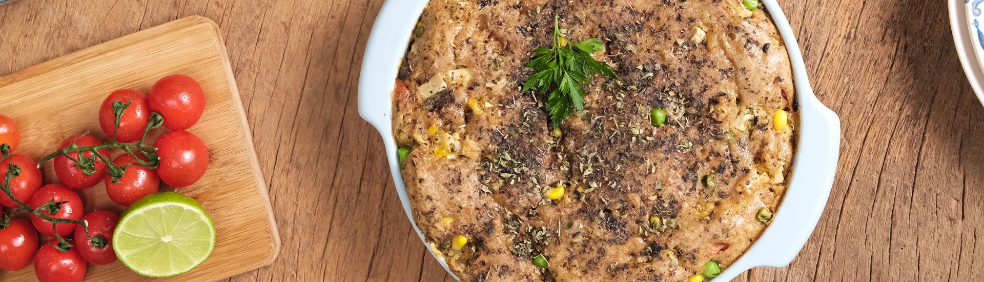 Torta integral com legumes