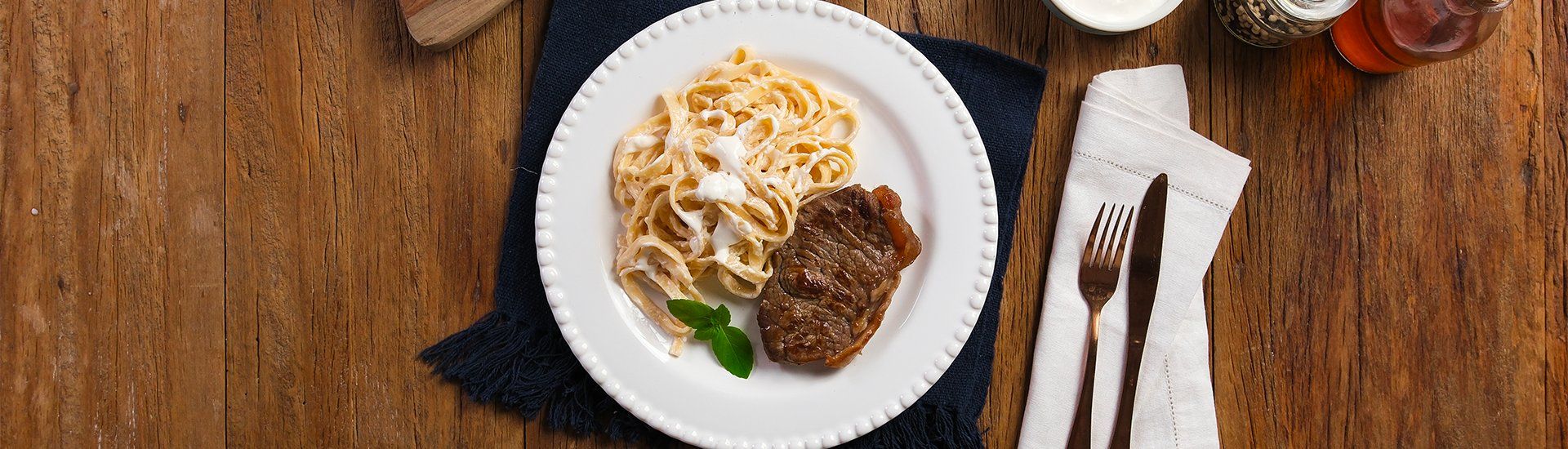Tagliatelle aos Três Leites com Carne