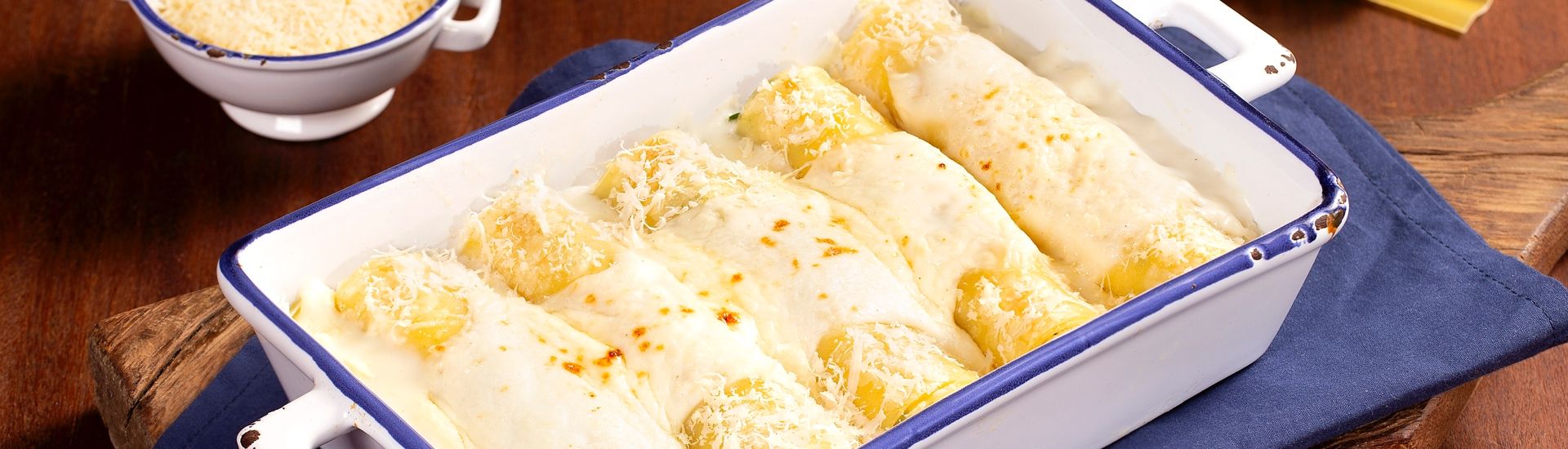 Canelone com ricota e espinafre
