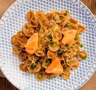 Receita Farfalle com Salmão Defumado