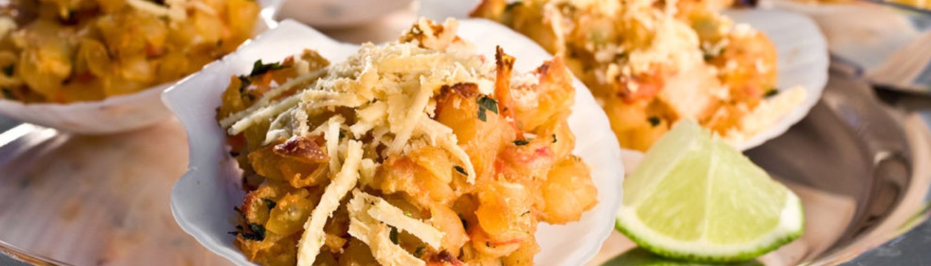 Casquinha de kani-kama com macarrão