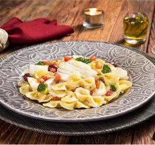 Receita Macarrão com bacalhau e azeitonas